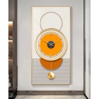 Crystal Orange Clock PAinting With Led Light 70*140 Cm